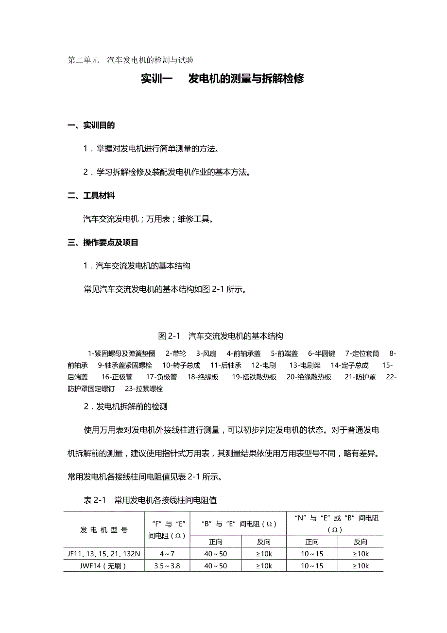 2020（汽车行业）第二单元汽车发电机的检测与试验_第2页