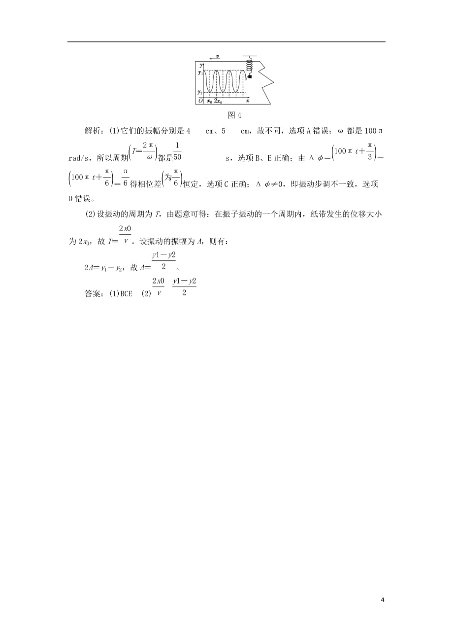 高中物理课时跟踪检测（二）简谐运动的描述新人教选修3-4_第4页