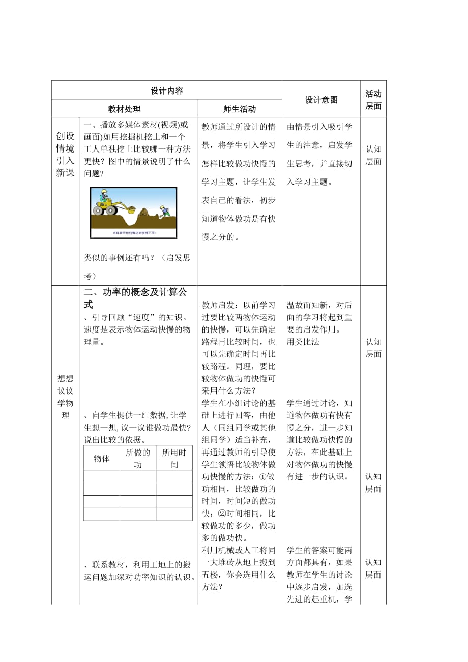 功率教学设计-人教版(精品教案)_第2页