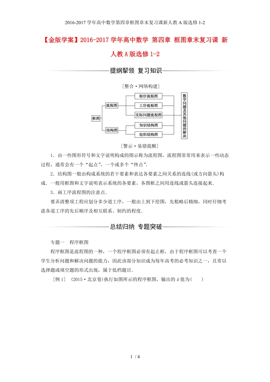 高中数学第四章框图章末复习课新人教A选修1-2_第1页