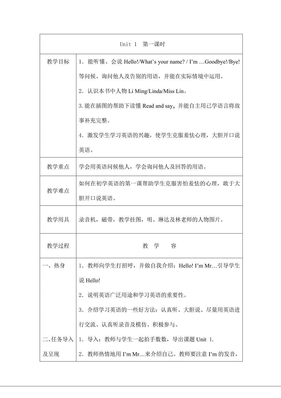 辽师大新版快乐英语三年级上册全册教（学）案_第5页