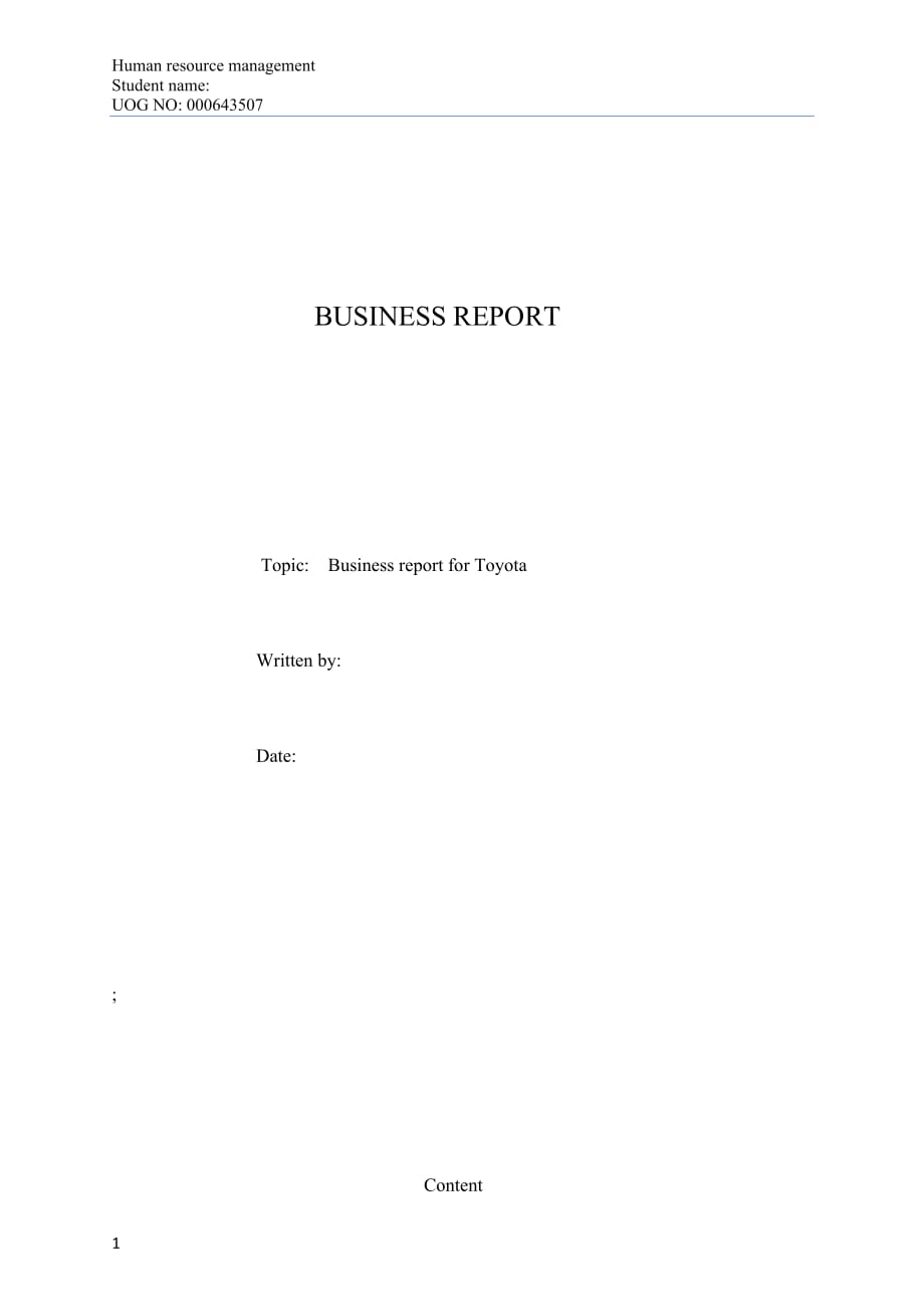 BUSINESS-REPORT范文教材课程_第1页