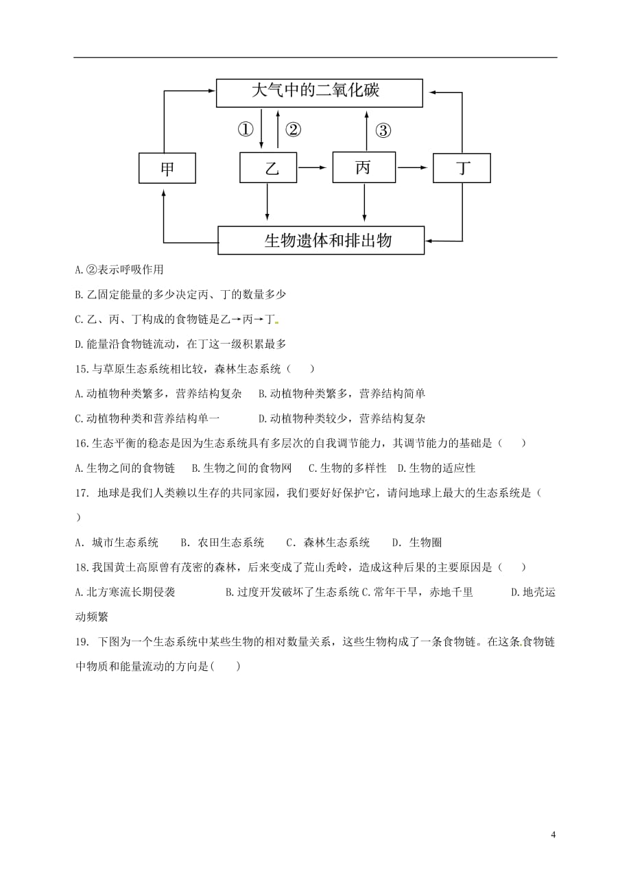 山东省2016_2017学年八年级生物下学期3月月考试题无答案.doc_第4页