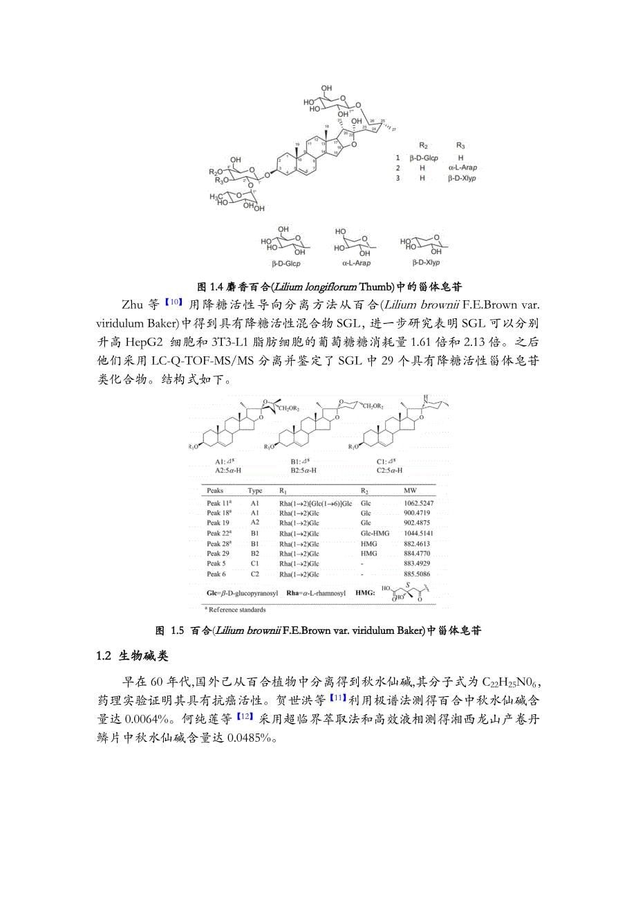 百合的化学成分与药理作用研究进展20140814_第5页