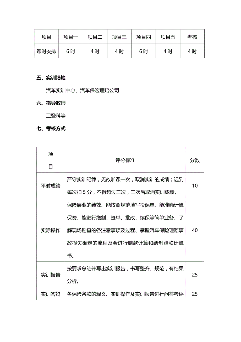 2020（金融保险）汽车保险理赔实训方案_第3页