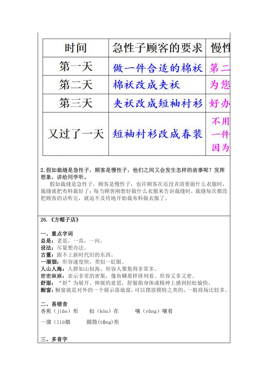 部编版三年级下册第8单元 “地毯式”自主学习过关自查表_第3页