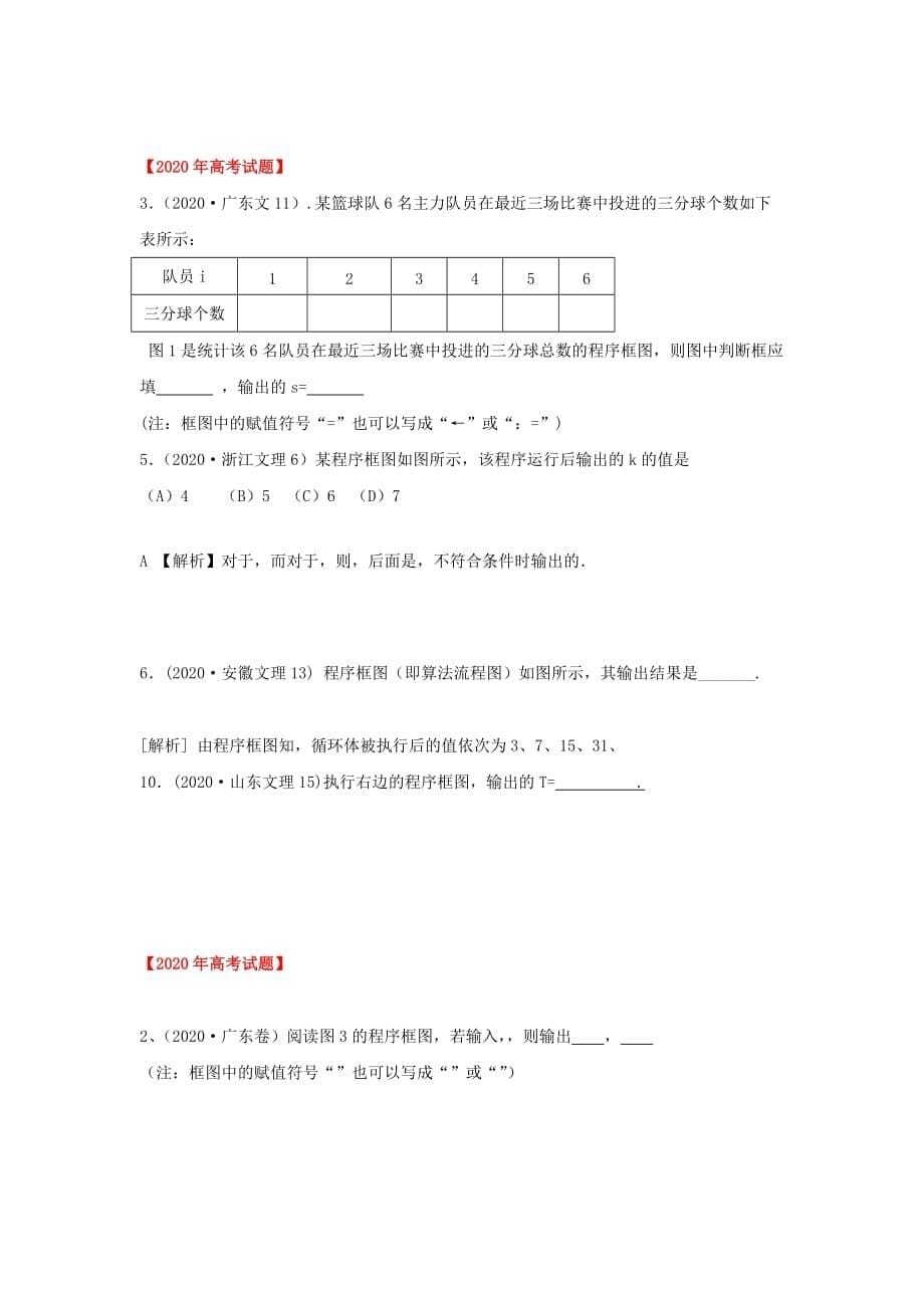 备战2020高考数学 6年高考母题精解精析专题15 算法框图 文（通用）_第5页