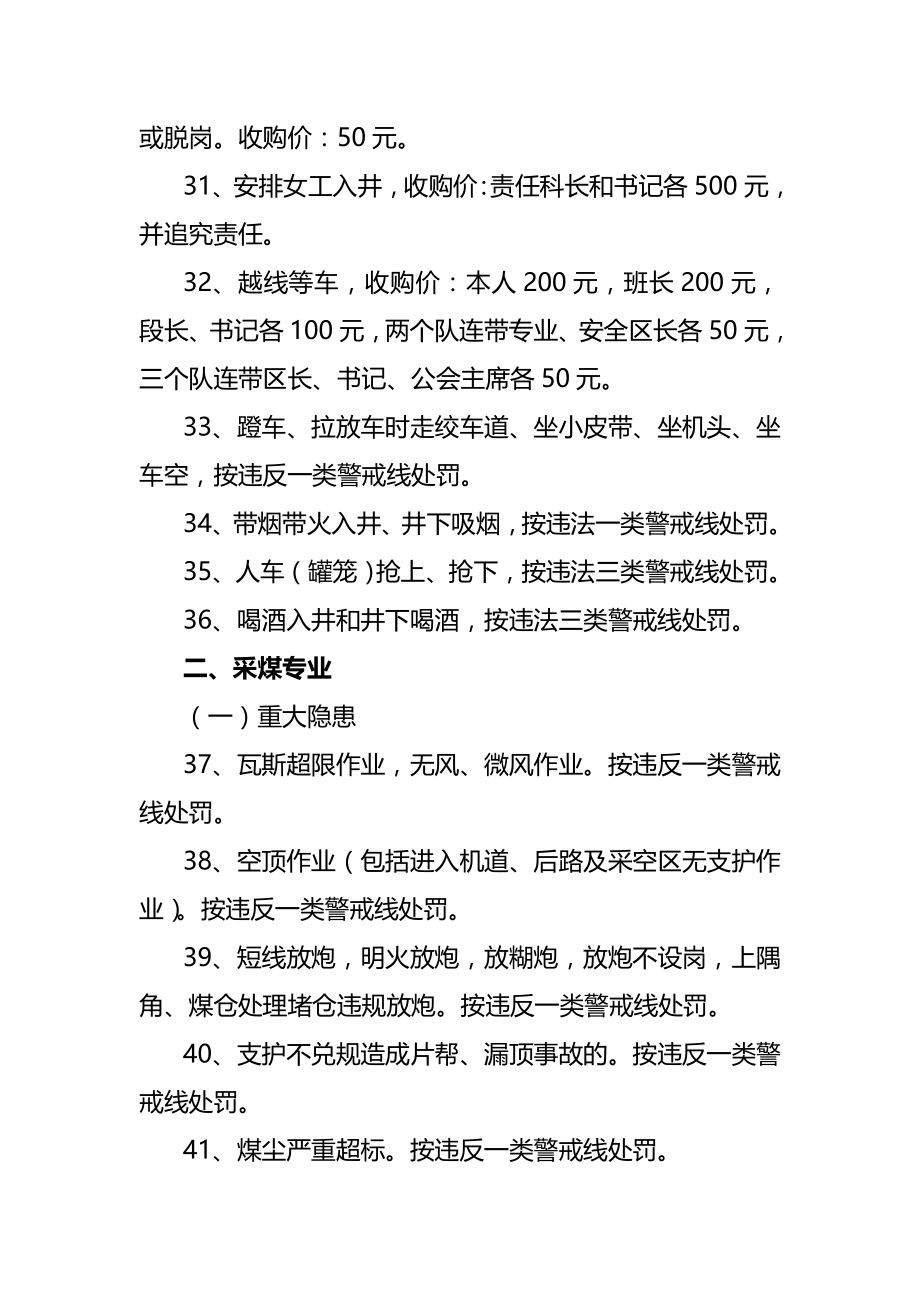 2020（冶金行业）荣华一矿质量问题和安全隐患收购标准_第4页