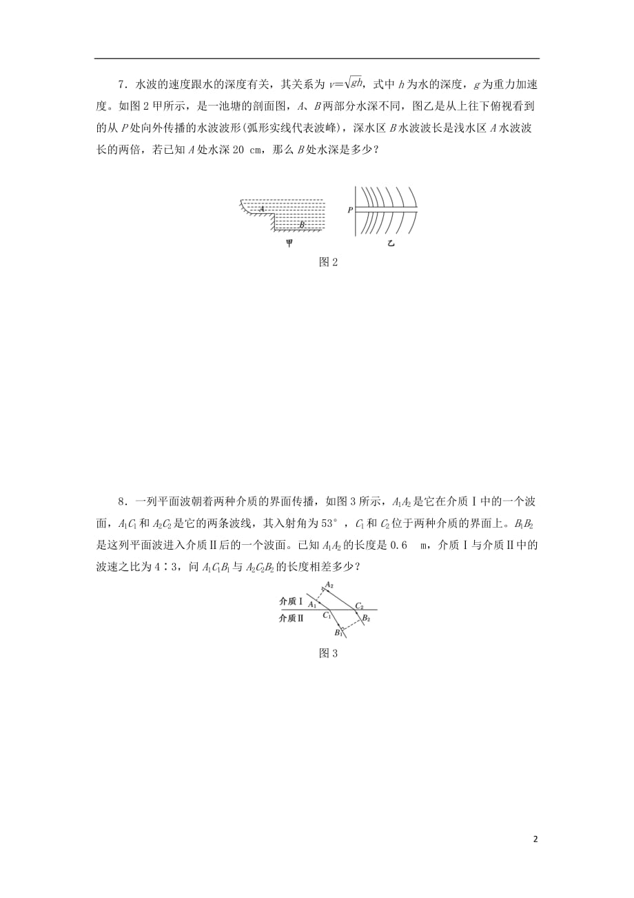 高中物理课时跟踪检测（七）惠更斯原理波的反射与折射教科选修3-4_第2页