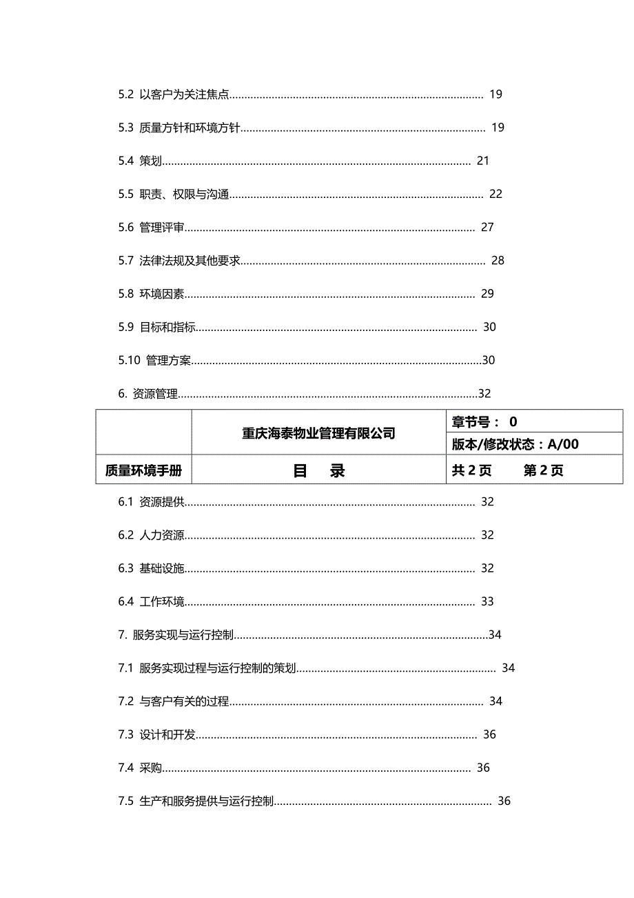 2020（企业管理手册）某物业公司质量环境手册_第4页