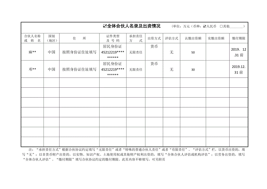 合伙企业登记（备案）申请书范本_第4页