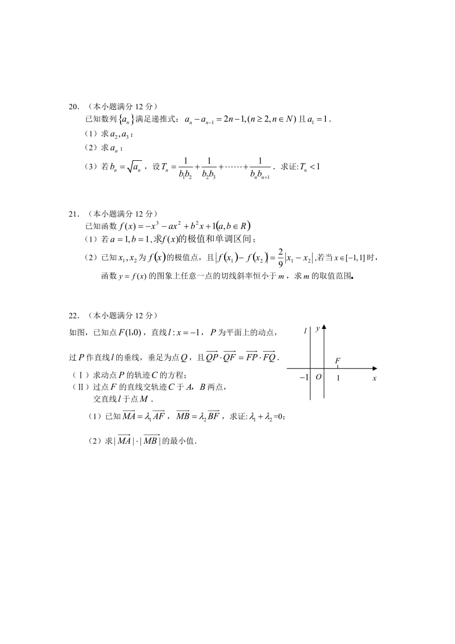 甘肃省天水一中2020届高三数学普通高校招生网上阅卷模拟考试（文）（通用）_第4页