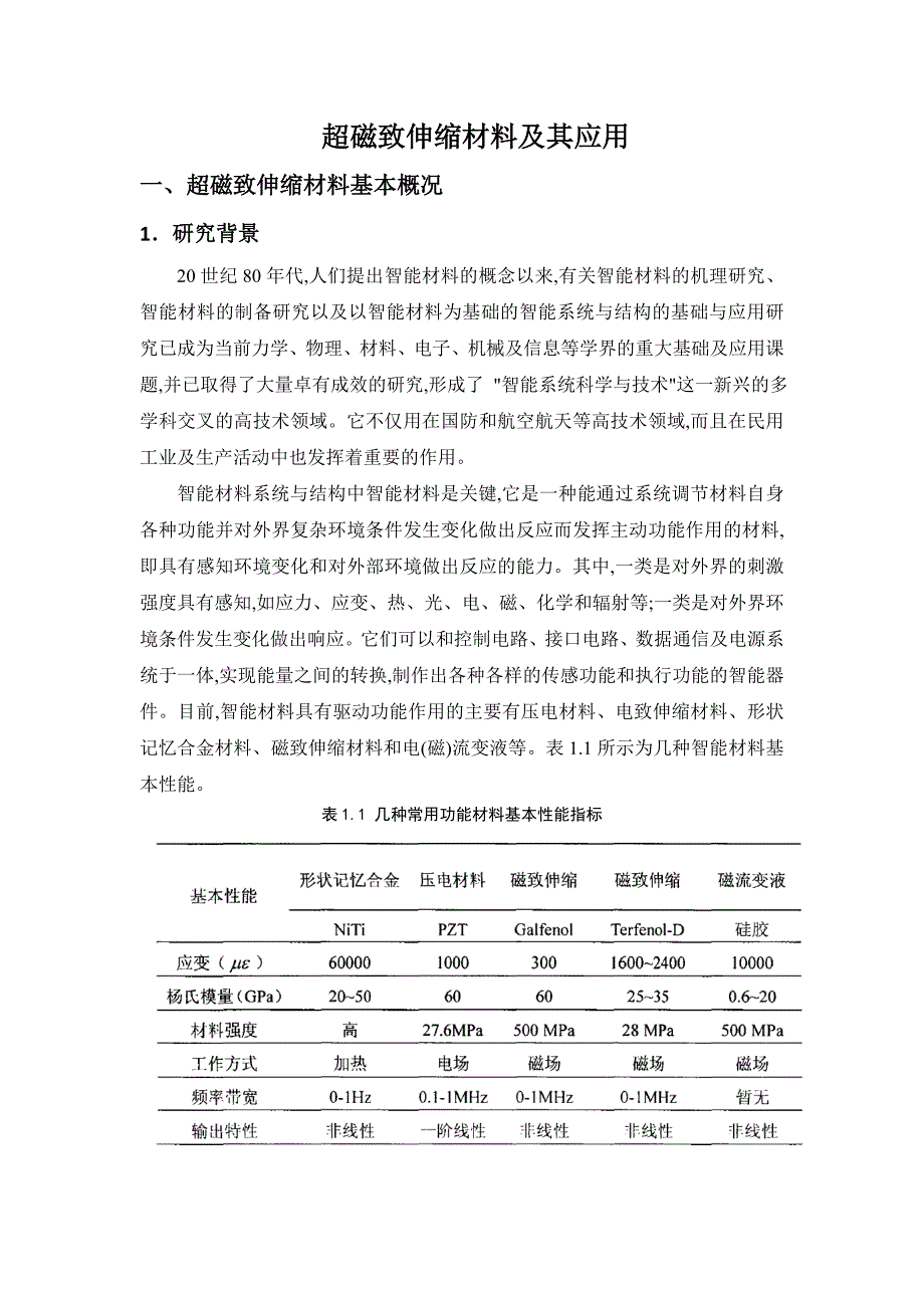 超磁致伸缩材料和应用_第1页