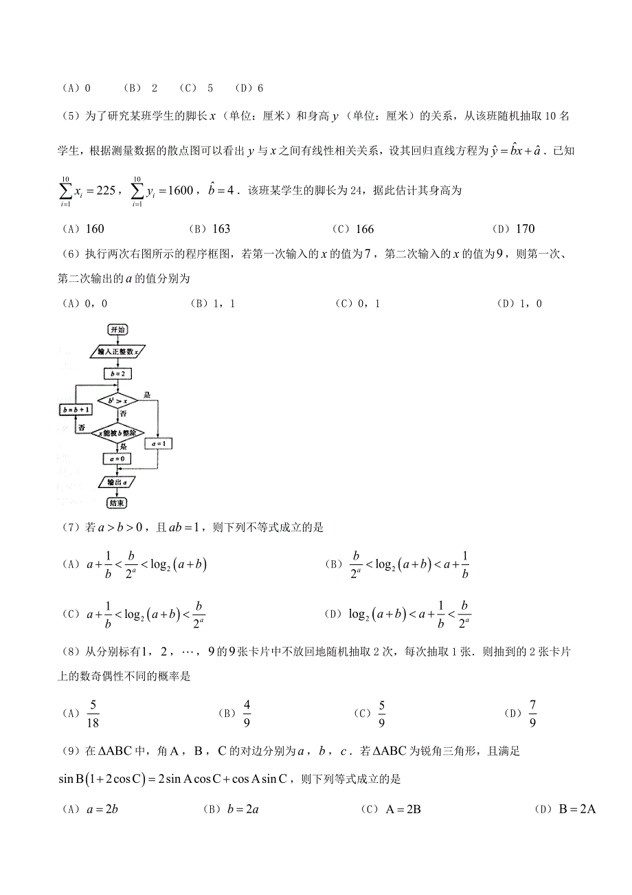 2020年普通高等学校招生全国统一考试数学试题 理（山东卷含答案）（通用）_第2页