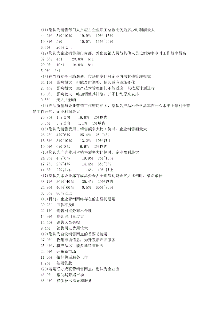 202X年企业营销管理抽样调查统计结果_第3页