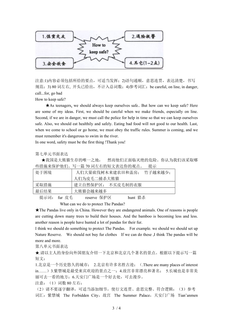 2018年新人教版八年级英语下册1-10作文_第3页