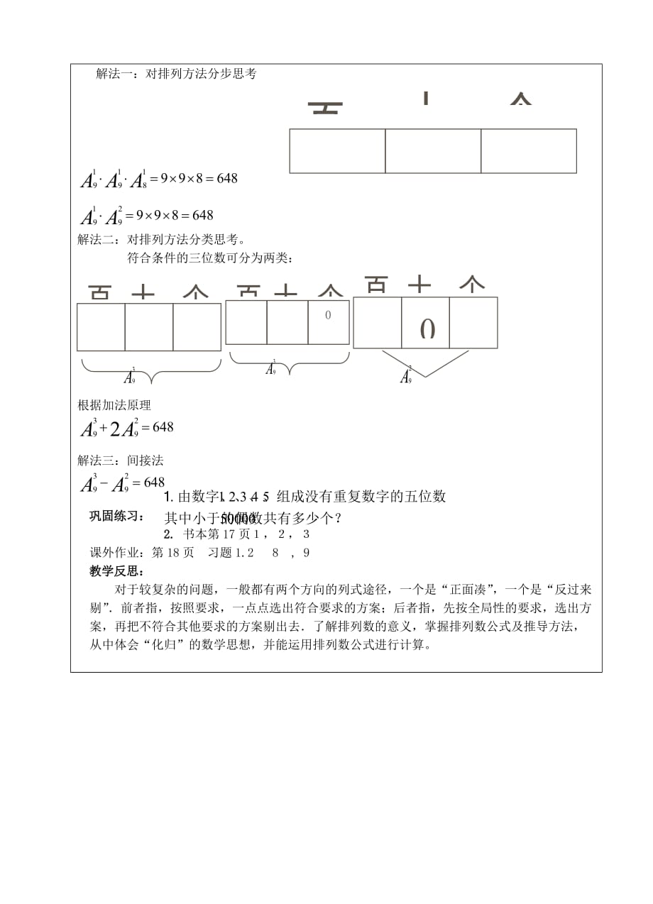 高中数学《排列》教案3 苏教版选修2-3（通用）_第2页