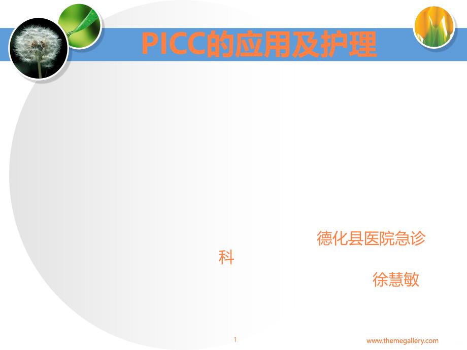 picc的应用与护理PPT课件_第1页