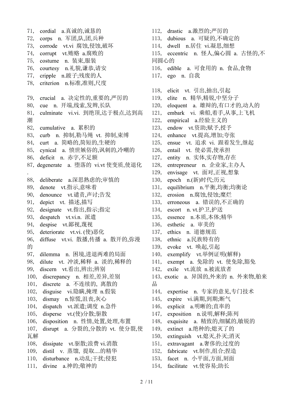 【2019年整理】大学英语六级词汇_第2页