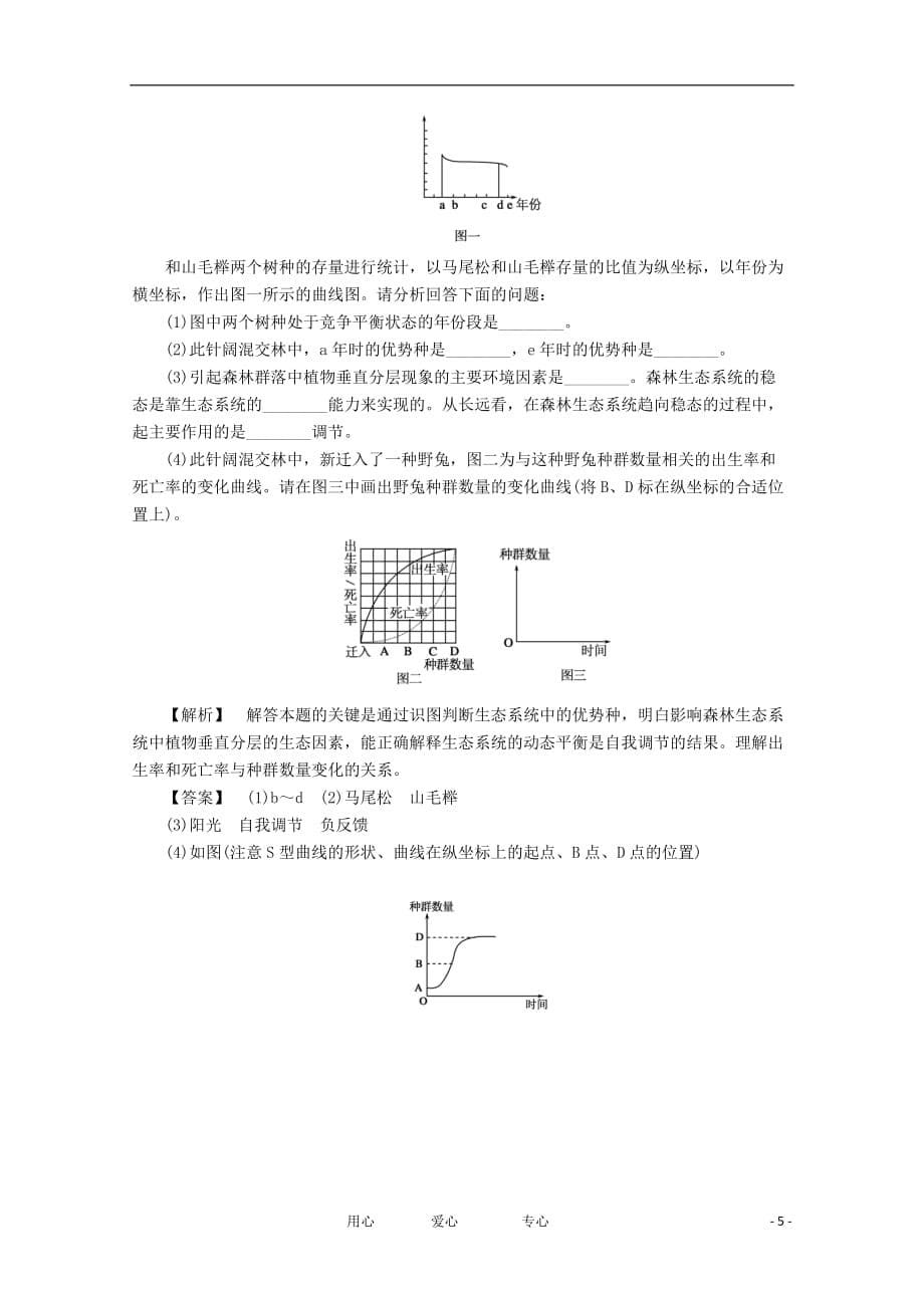 2013届高考生物一轮复习课时作业36 生态系统的稳定性.doc_第5页