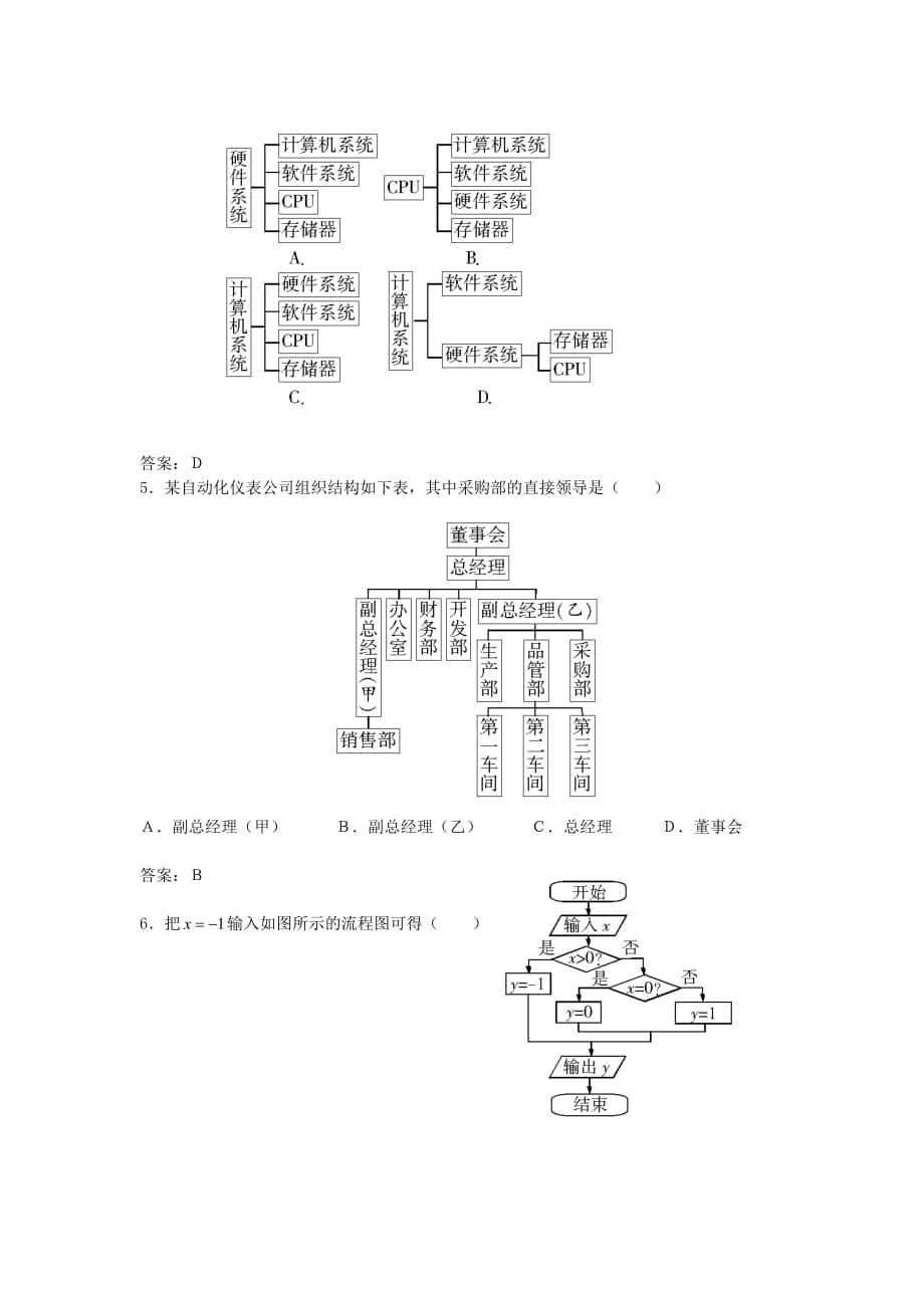 高中数学《框图》同步练习2 新人教B版选修1-2（通用）_第2页