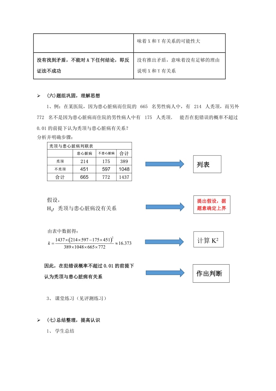 2020高中数学 1.2独立性检验的基本思想及其初步应用教学设计 新人教A版选修1-2（通用）_第4页