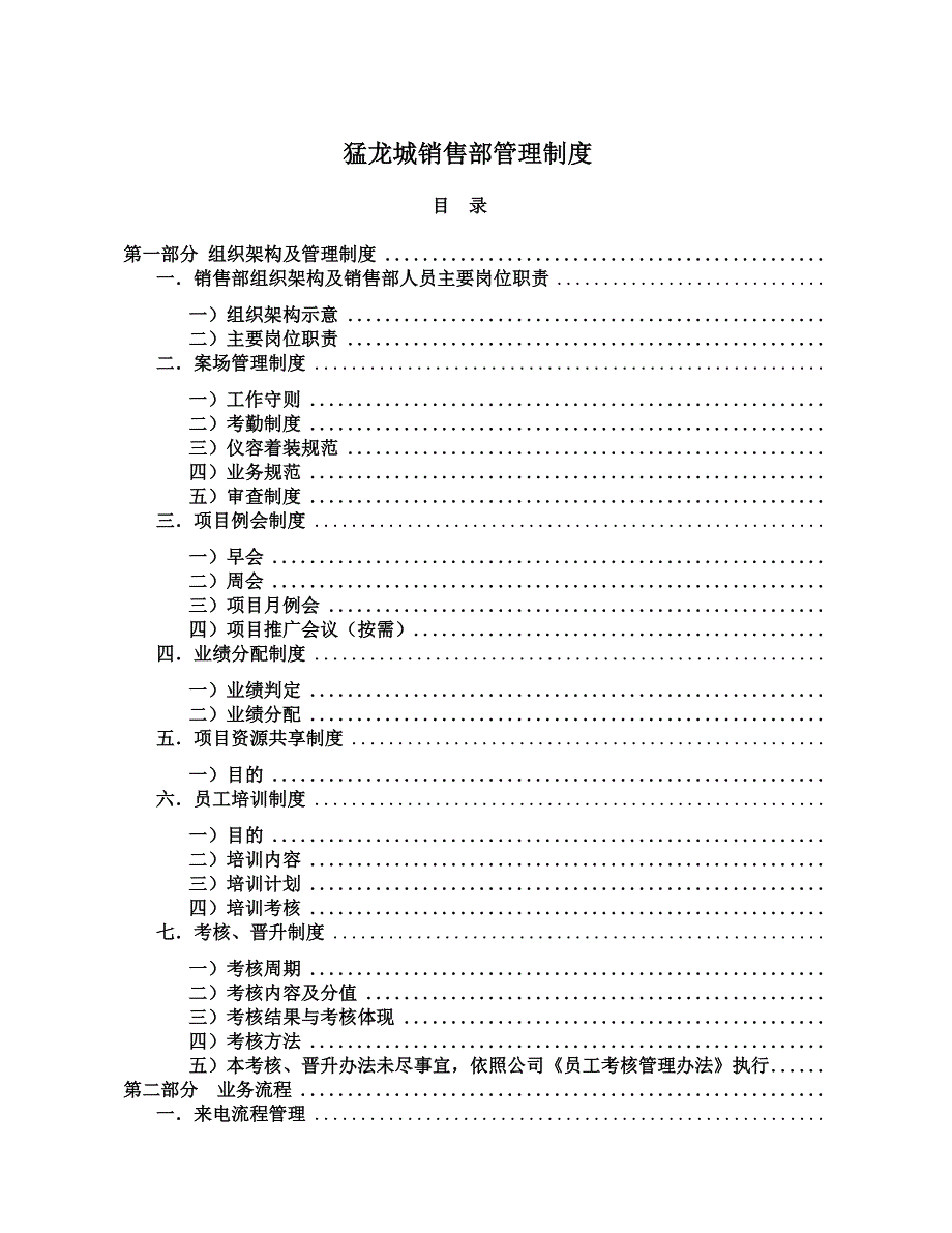 202X年某房地产公司销售部管理制度规范_第1页