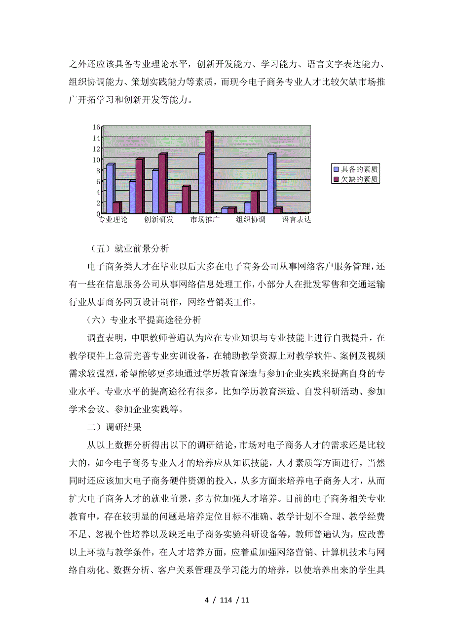 中职学校电子商务人才培养调研报告_第4页