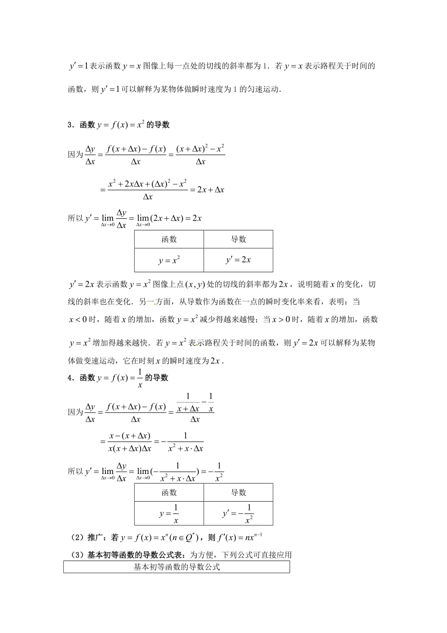 河北省唐山市高中数学 3.2.1几个常用函数的导数导学案 新人教A版选修1-1（通用）_第2页