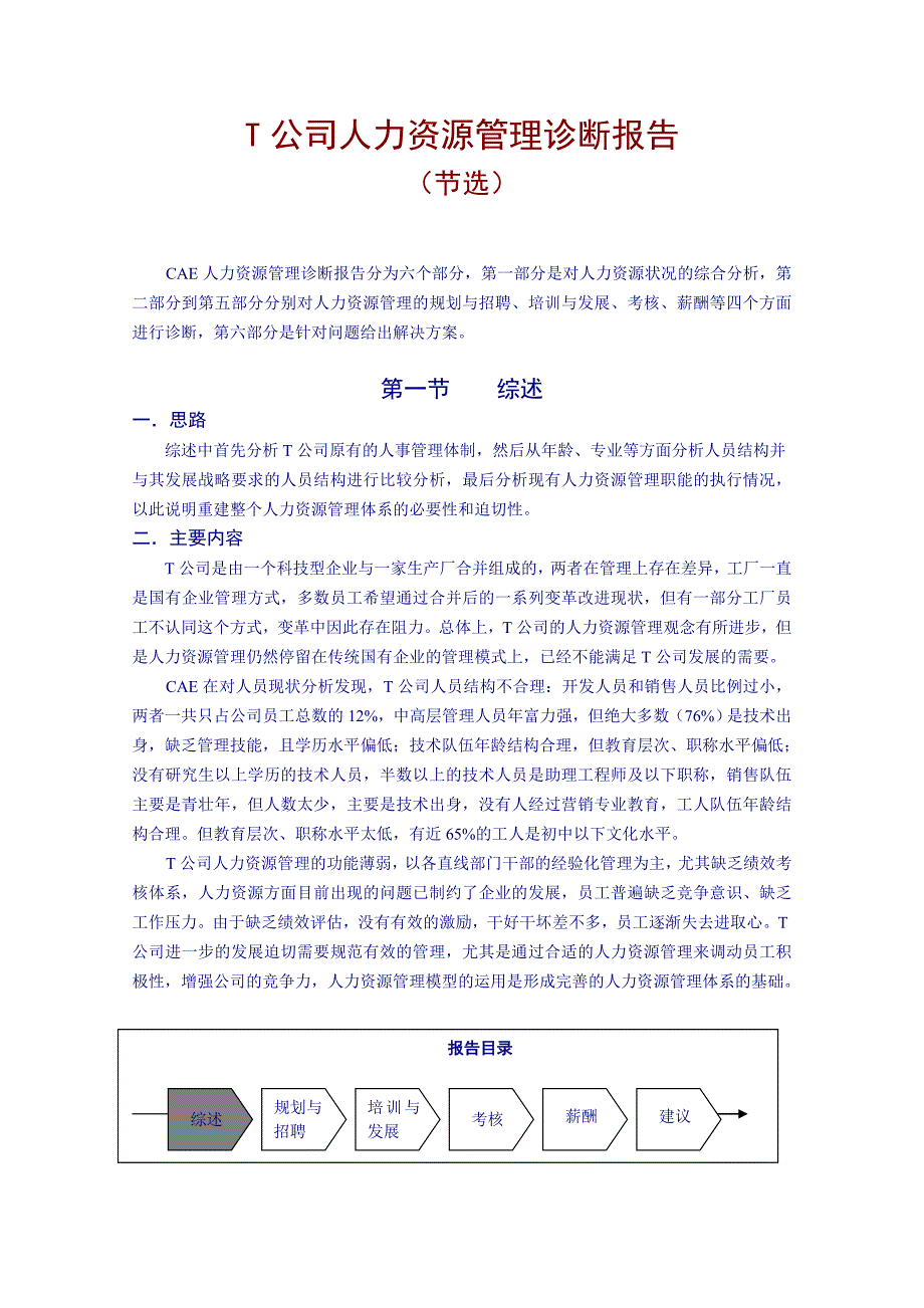 202X年人力资源管理诊断报告书_第1页