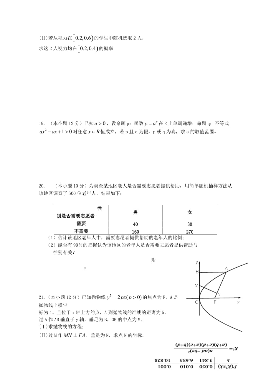 江西省信丰六中2020学年高二数学下学期中试题 文（无答案）（通用）_第3页