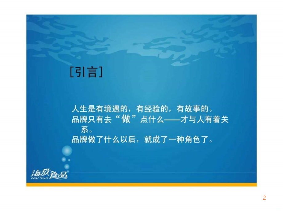 年海欣食品广告品牌策略提案()ppt课件_第2页