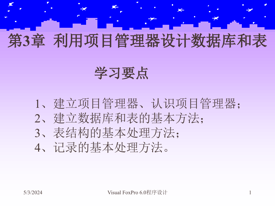 202X年项目管理器设计数据库及表课件_第1页