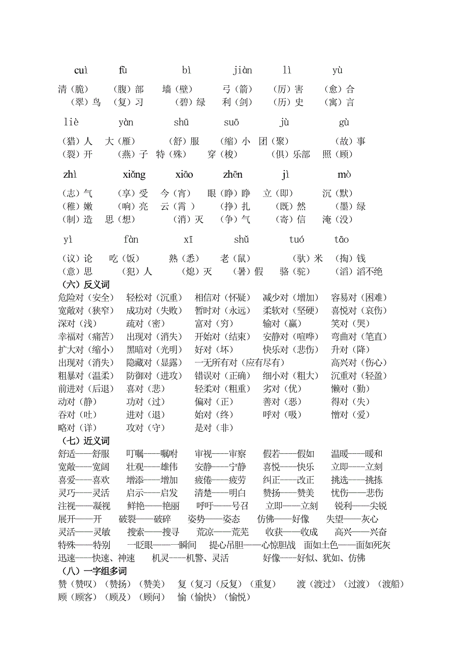 人教版小学语文三年级（下册）期末总复习资料整理_第4页