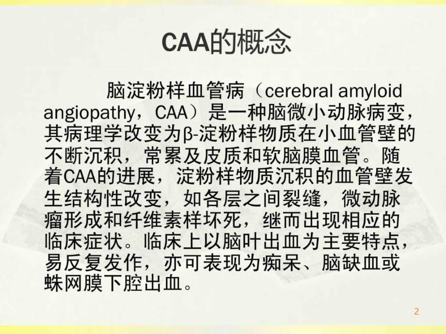 脑淀粉样脑血管病 白宏英ppt课件_第2页