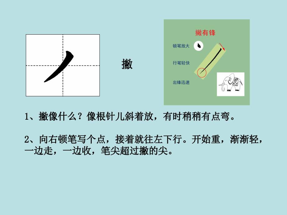 马青娟小学写字课《基本笔画书写要点》PPT课件.ppt_第4页