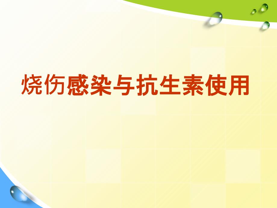 烧伤感染与抗生素使用ppt精选课件_第1页