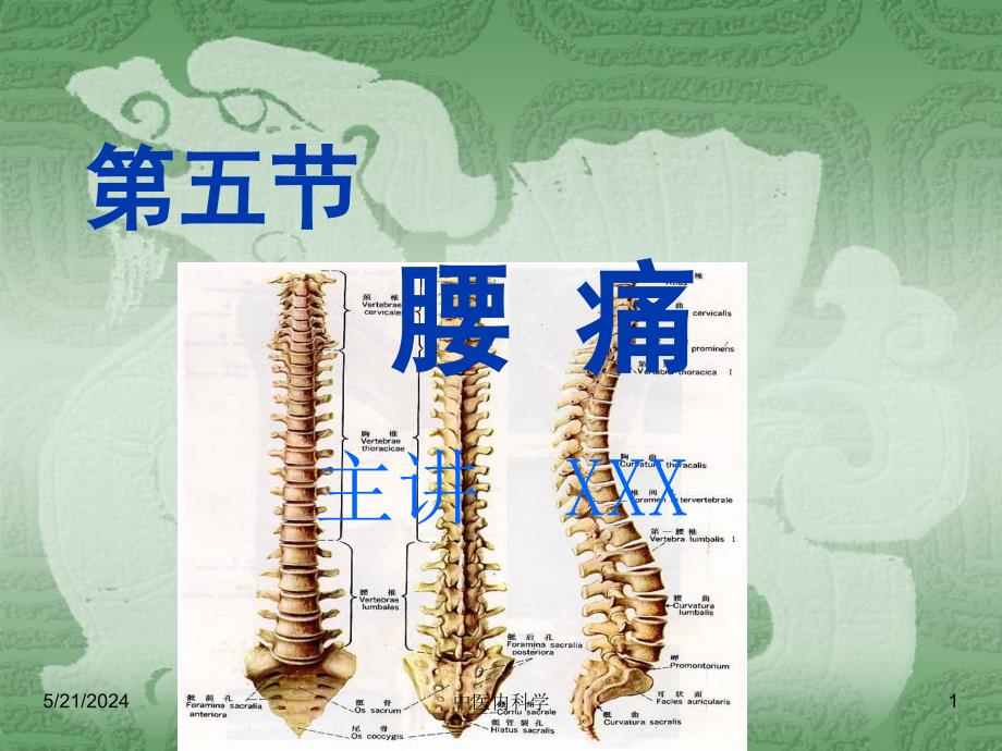 中医内科学--第五节 腰 痛讲义资料_第1页