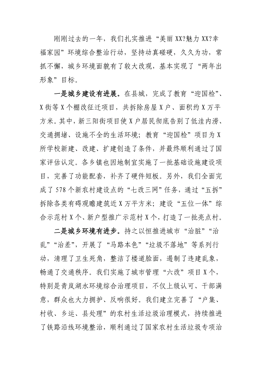 在区、县城市功能与品质提升暨农村人居环境整治三年行动动员大会上的讲话_第2页