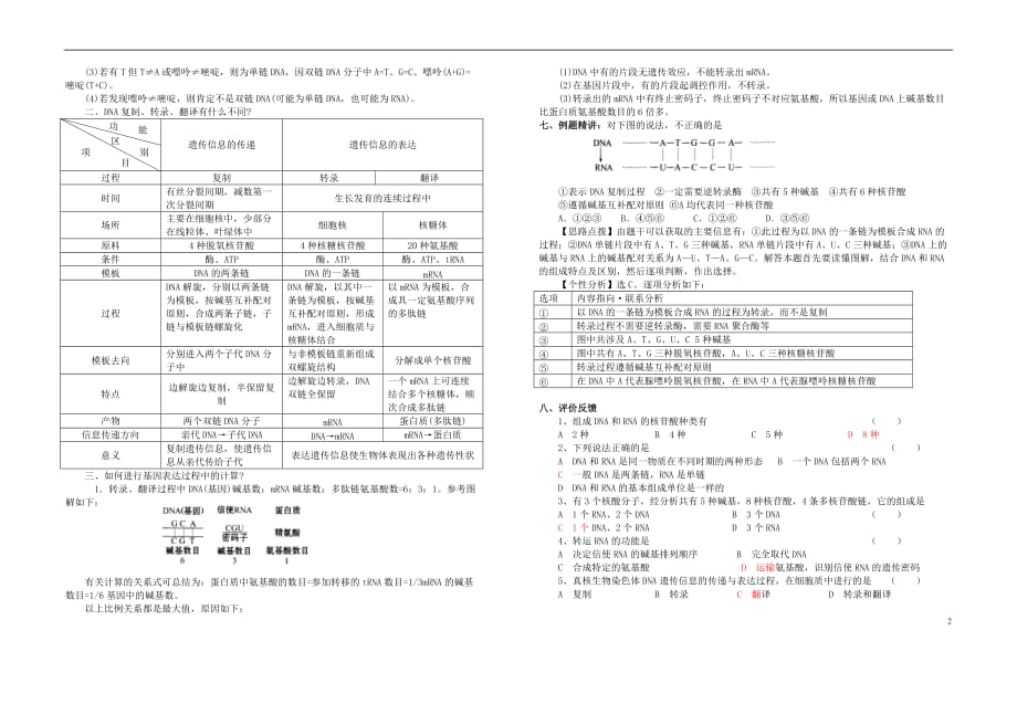 高中生物 导学指引10 必修2.doc_第2页