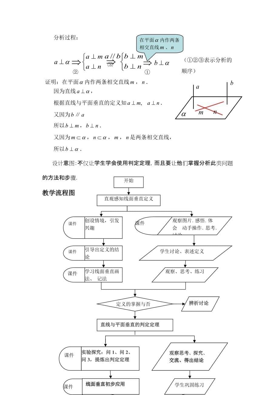 教育技术作业教学设计直线与平面垂直的判定_第5页