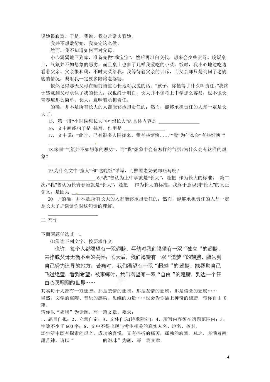 山东省单县希望初级中学2013届九年级语文10月教师自主命题试题（4） 新人教版.doc_第4页