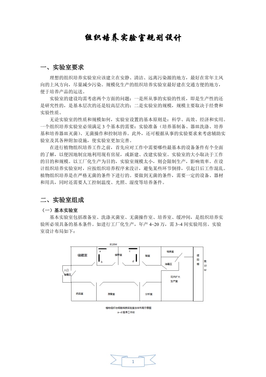 (组织设计）组织培养实验室规划设计_第1页