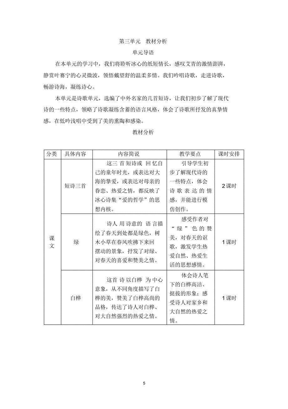 最新部编版四年级语文下册单元教材分析全册1-8单元_第5页