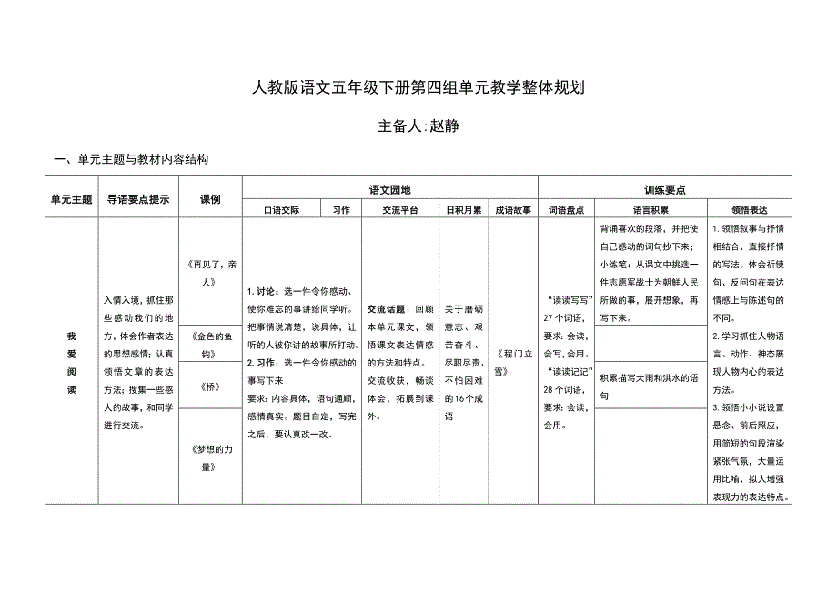 人教版第八册第四单元备课_第1页