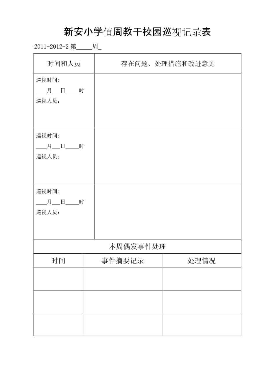 新沂市新安小学值周教干路队静校卫生检查记录表_第2页