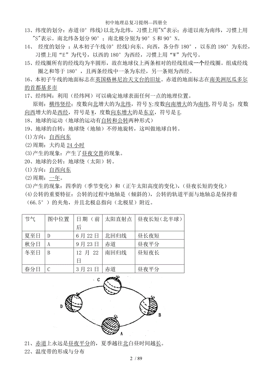 初中地理总复习提纲四册全_第2页