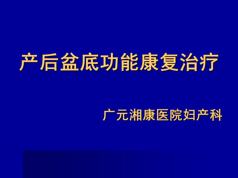 产后盆底功能康复治疗-PPT课件_第1页