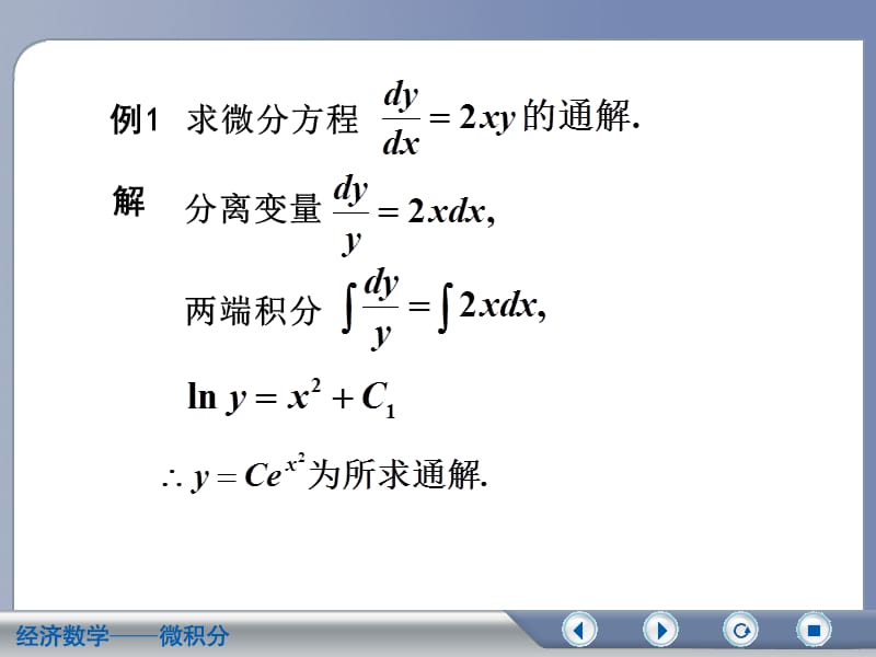一、可分离变量的微分方程 二、齐次方程复习课程_第3页