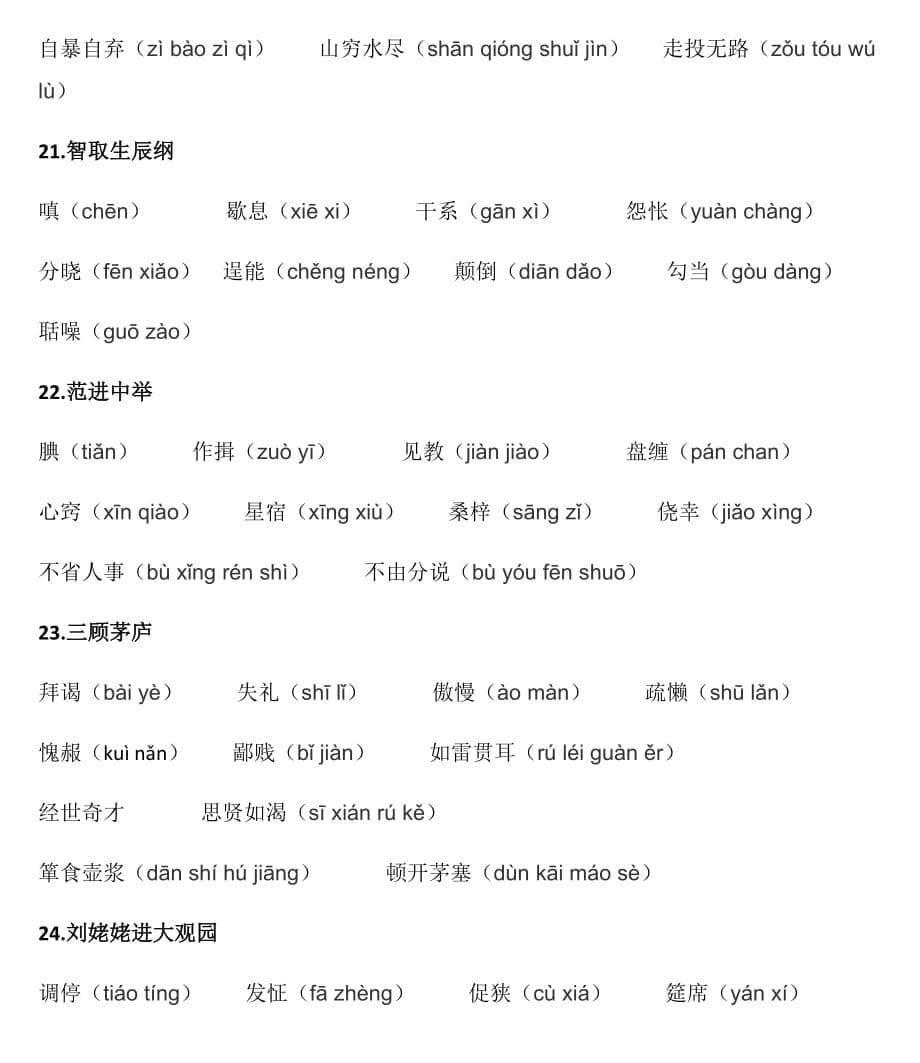 初中语文九年级上册生字词整理_第5页